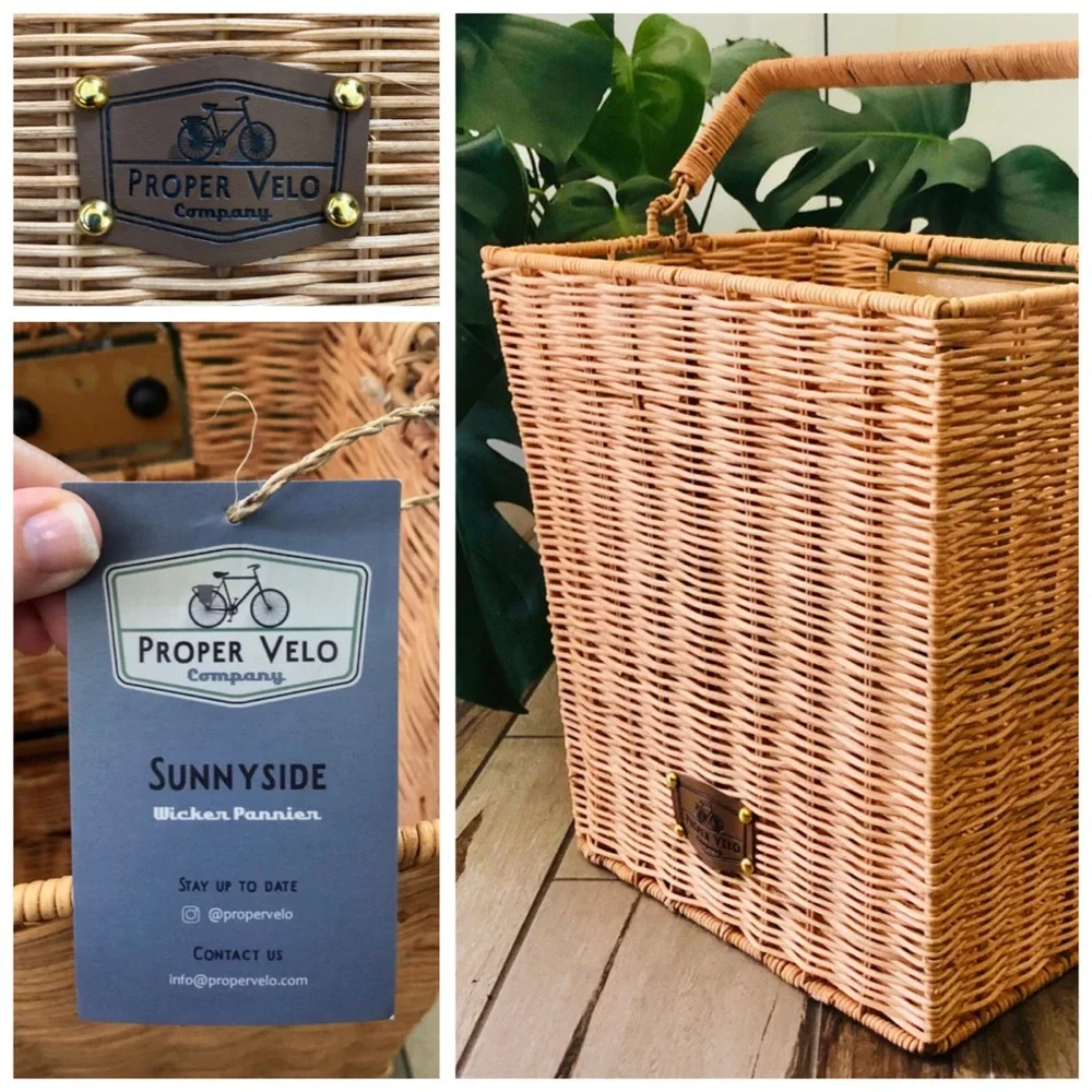 Wicker Bicycle Rear Basket, Proper Velo Quick Release Bike Pannier (Seconds)